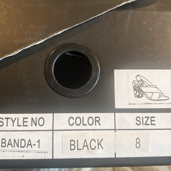 Jacobies black BANDA-1 block heel faux suede sling back sandals 8 NEW in box - Picture 10 of 10